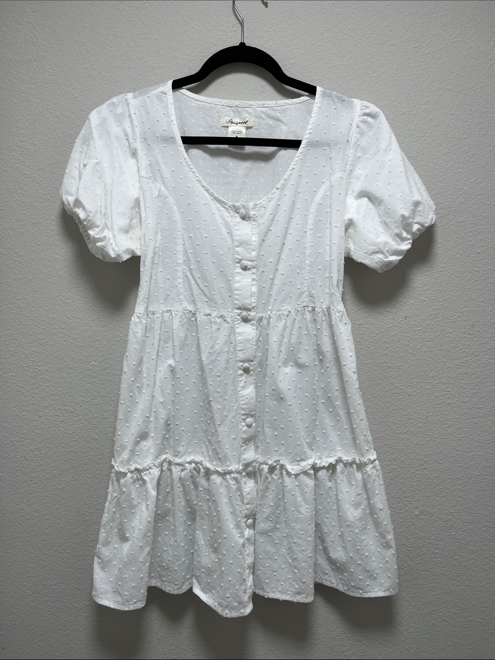 White dress with bubble sleeves Size Medium